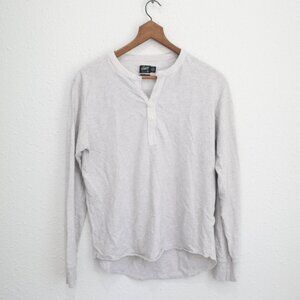 Grayers Charcoal Long Sleeve Henley shirt mens M